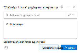 Paylaşım iletişim kutusu