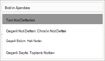 TWindows 10Windows 10 için OneNote'ta arama kapsamını ayarlama.