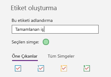 Windows 10 için OneNote'ta özel etiket oluşturma