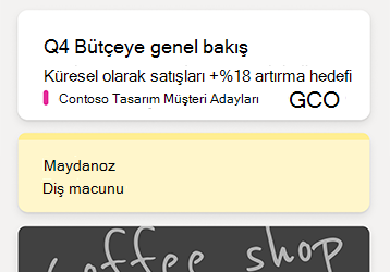 OneNote akışındaki örnek notlar