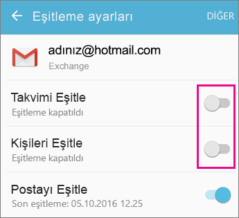 Eşitleme etkin