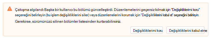 Outlook Bültenlerinde Çakışma Algılandı uyarısını gösteren ekran görüntüsü