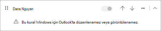 Klasik Outlook'tan geçirilen bazı istemci tarafı kuralı türleri yeni Outlook'ta düzenlenemez veya görüntülenemez.