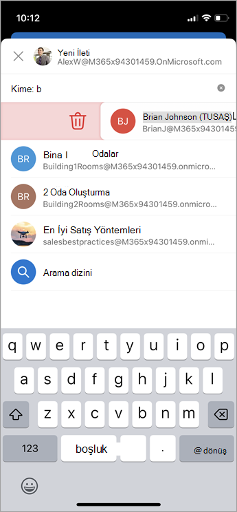 iOS kişi silme