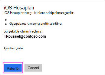 İzin vermeniz istenirse İzin Ver'e dokunun.