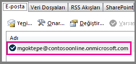 Outlook 2013'te Hesap Ayarları iletişim kutusunda bir hesap