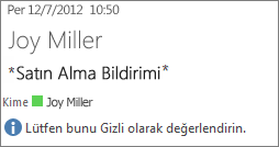 Gizli olarak işaretlenmiş bir e-posta