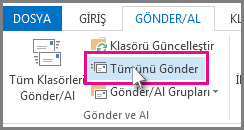 Outlook 2013'te Tümünü Gönder düğmesi
