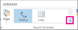 Giriş sekmesindeki Geçerli Görünüm grubu