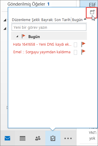 Yerleştirme simgesinin belirtildiği Görevler özeti