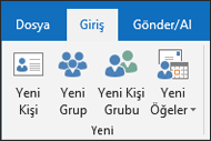 Yeni kişi oluşturmak için Yeni Kişi'yi seçin.