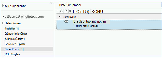 Outlook'ta Giden Kutusu