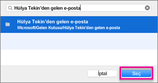 Bir klasör bulun ve seçin