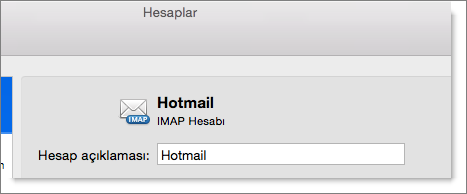 A description and type of an Outlook account are shown.