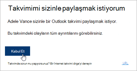 Kabul Et düğmesinin ekran görüntüsü
