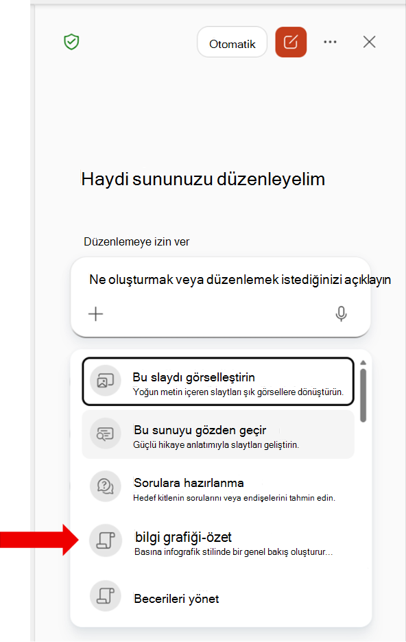 Beceri seç listesinde özel kuruluş becerisini gösteren ekran görüntüsü.