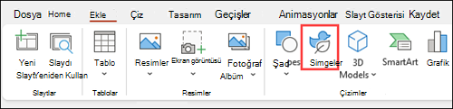 PowerPoint için simge ekleme