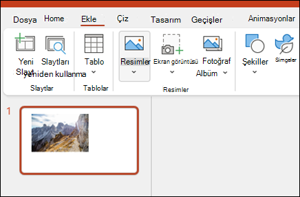 PowerPoint'te resim ekleme