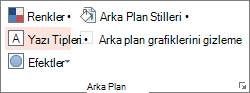 Arka plan seçeneklerini gösteren ekran görüntüsü