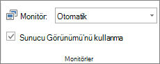 Slayt Gösterisi sekmesinin Monitörler grubu