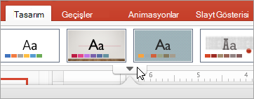 Standart temaların altında Diğer okunu gösterir