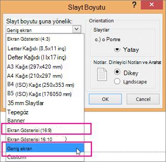 Geniş ekran veya Ekran Gösterisi 16:9