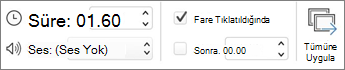 Zamanlama grubu ekran görüntüsü.