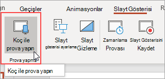 Koç ile Prova seçeneğini belirleyin.