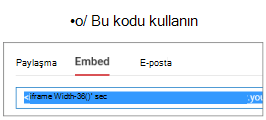 Düzgün çalışması için, videonuzu eklemek için kullandığınız kod iFrame veya <nesne ile başlamalıdır.