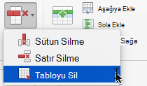 Sütun Sil komutu