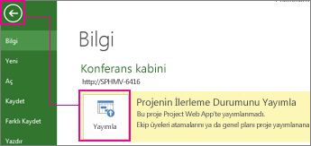 Projeyi yayımlama resmi