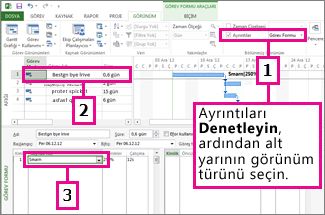 Birleşik görünüm için pencerenin bölünmesiyle ilgili grafik.