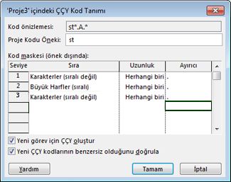 ÇÇY Kod Tanımlama iletişim kutusu resmi