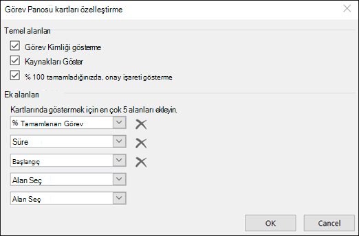 Kart yapılandırma ayarlarını özelleştirin