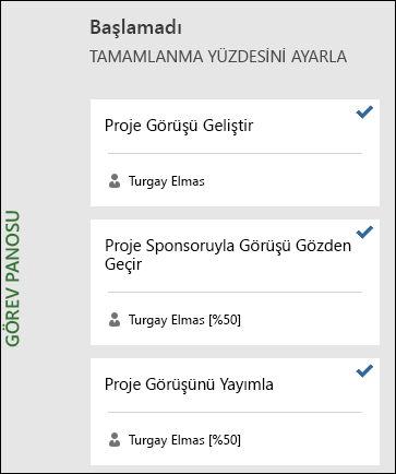 Başlatılmayan görevler
