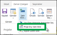 Proje Dışı Satır Ekle