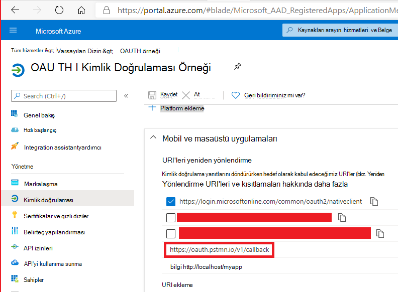 AzureAzure Active Directory App Registration Redirect Uri