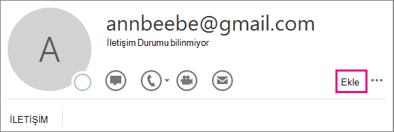 Ekle'yi seçin.