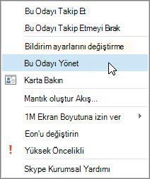 Bu odayı yönet