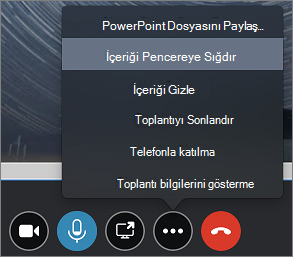 İçeriği Pencereye Sığdır seçeneğini gösteren ekran görüntüsü