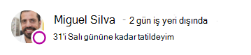 Miguel için iletişim durumu iletisi