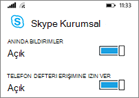 Kişileri ararken anında iletme bildirimlerini alma ve telefonunuzda arama yapma