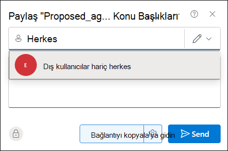 Paylaş iletişim kutusunu kullanarak herkesle belge paylaşın