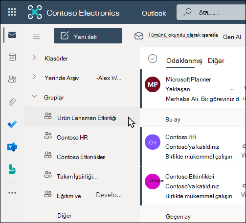 Outlook'ta Microsoft 365 grupları