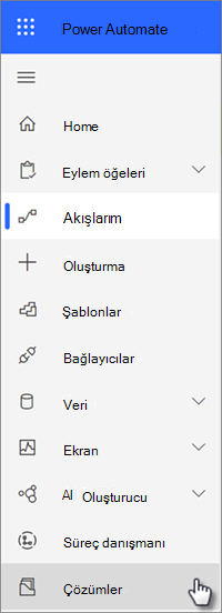 Power Automate'teki gezinti ile ilgili çözümler