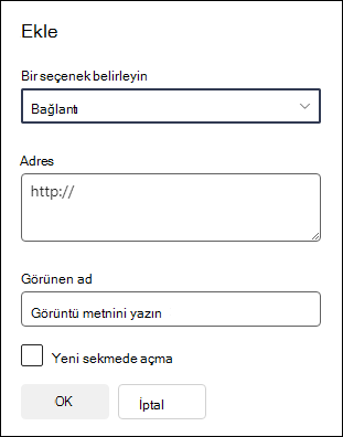 Ekip sitesinde gezinti menüsüne bağlantı ekleme.