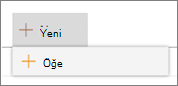 Yeni öğe