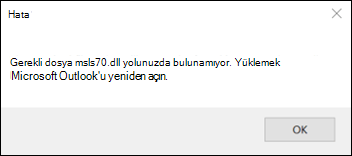 Outlook klasik başlatma hatası