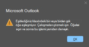 Toplantı öğesiyle Outlook çakışması hatası