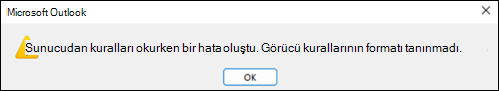 Outlook'ta okuma kuralları hatası